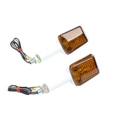 2x Motorrad Mini Blinker weiß